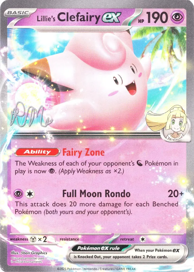 World Championships 2025 Lillie's Clefairy Ex [Riley-Mckay] Pokémon card